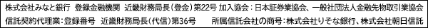 株式会社みなと銀行 登録金融機関 近畿財務局長(登金)第22号 加入協会：日本証券業協会、一般社団法人金融先物取引業協会　信託契約代理業：登録番号　近畿財務局長(代信)第36号　所属信託会社の商号：株式会社りそな銀行、株式会社朝日信託