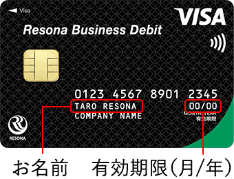 【りそなビジネスデビットカード】お名前・有効期限を確認