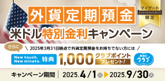 外貨定期預金　米ドル特別金利キャンペーン