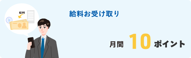 給料お受け取り 月間10ポイント
