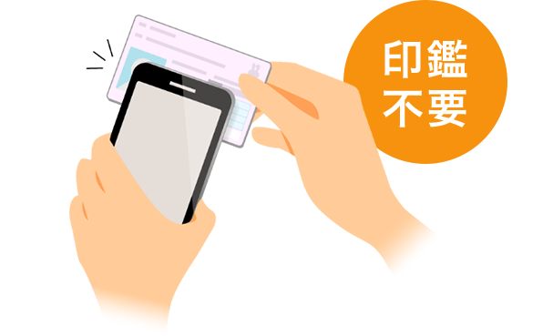 運転免許証(マイナンバーカード)を 撮影し、その他の必要事項を 入力して送信するだけ