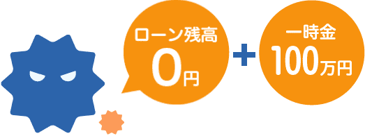 ローン残高0円＋一時金100万円