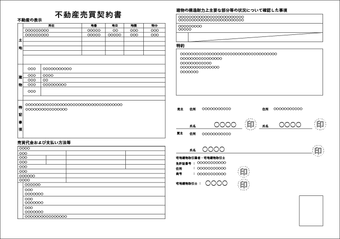 不動産売買契約書