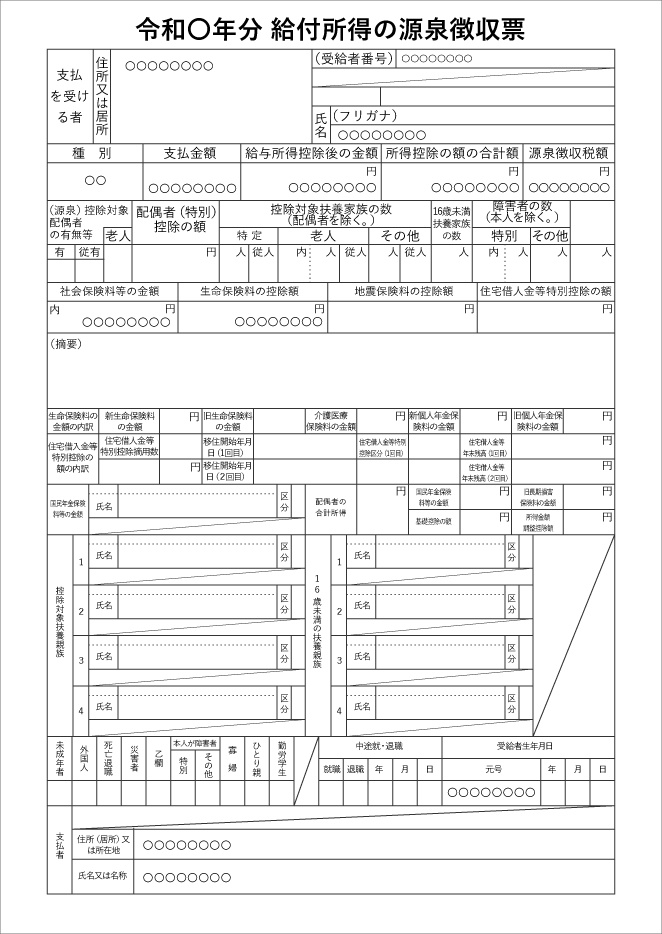 源泉徴収票（前年分）※申込時期によっては前々年分も必要