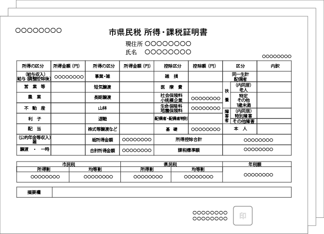 課税証明書（直近3年分）