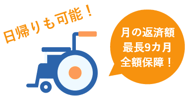 月の返済額最長9カ月全額保障！