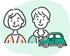 親子と自動車