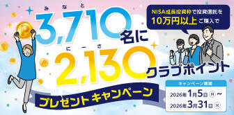 3,710名に2,130クラブポイントキャンペーン