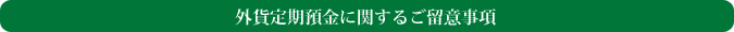 外貨定期預金に関するご留意事項