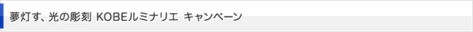夢灯す、光の彫刻 KOBEルミナリエ キャンペーン