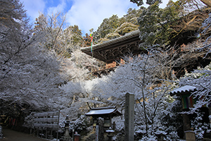 「雪まつりの摩尼殿」